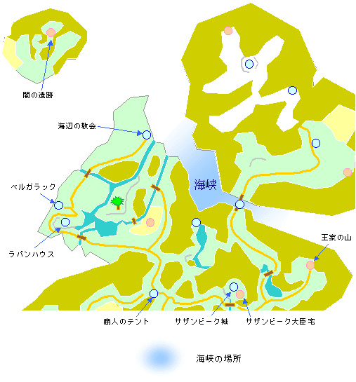 海峡付近の詳細地図