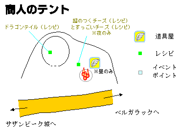 商人のテントの地図